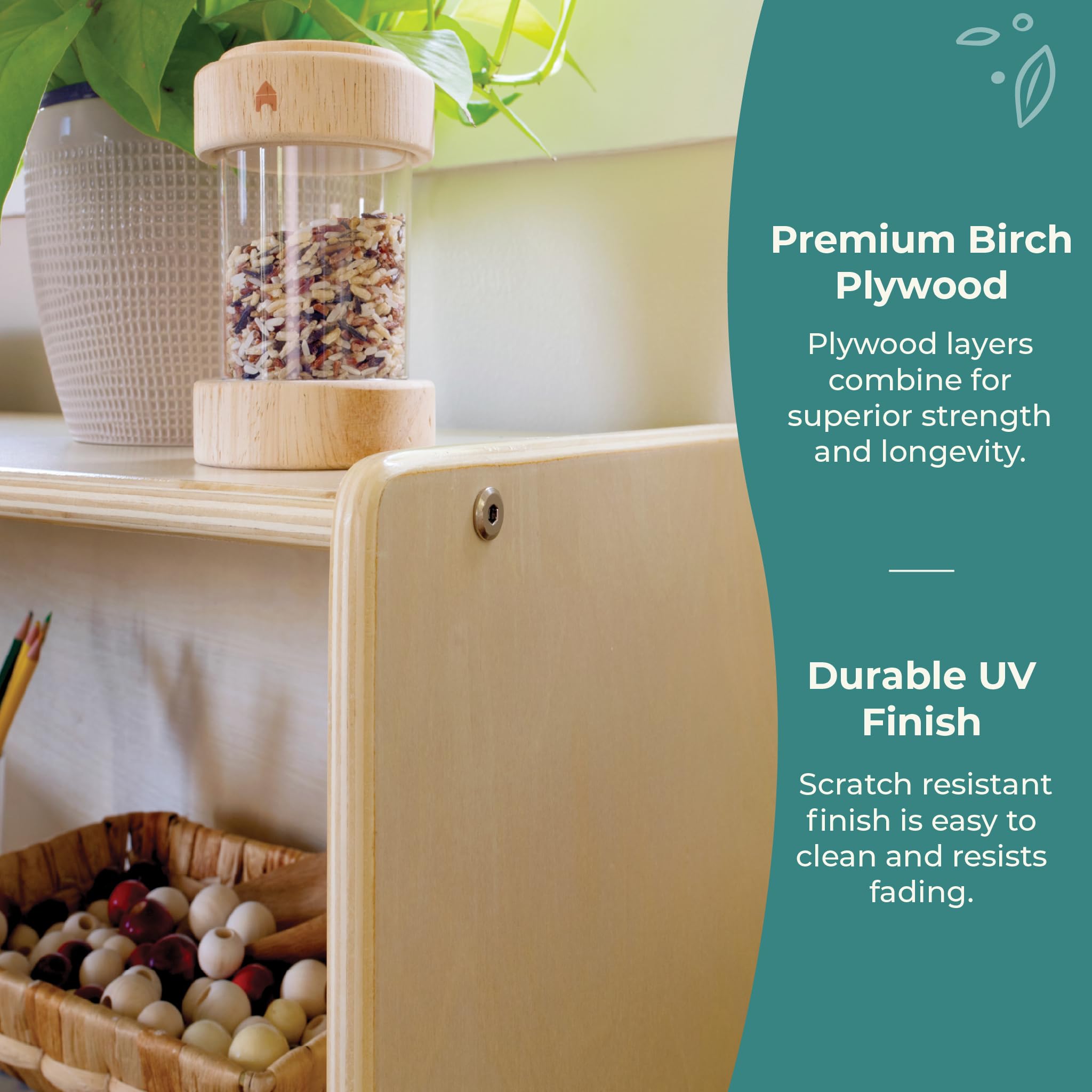 Amazon｜Guidecraft EdQ オープンストレージ 24インチ ナチュラル 布製